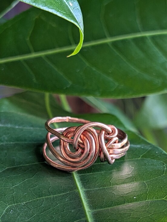 Artisan Jewelry - Celtic Copper Ring-Viking Knot-Artisan Crafted-Unisex